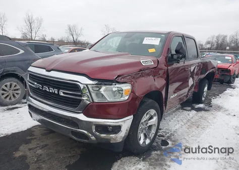 2021 Ram 1500 Big Horn 4X4 5'7 Box z USA, uszkodzony, nr VIN 1C6SRFFT9MN827708